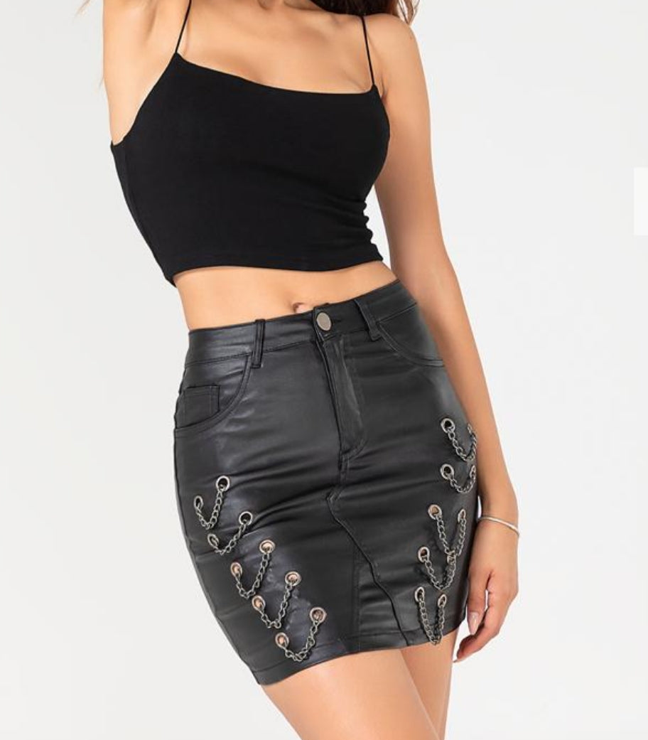 Chain Black Skirt